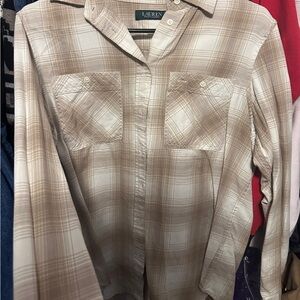 Ralph Lauren Beige Plaid Casual Shirt